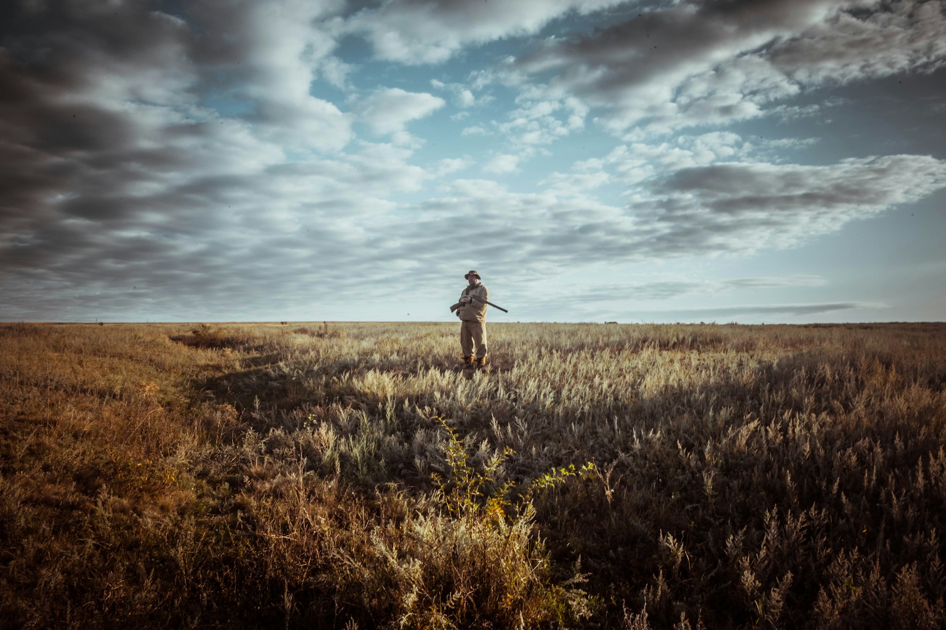 a man standing in a field