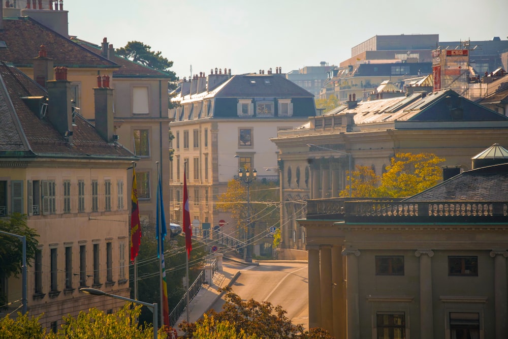 Blick auf eine Stadt von oben