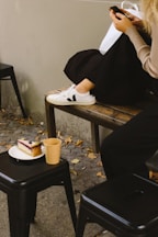 a person sitting on a bench