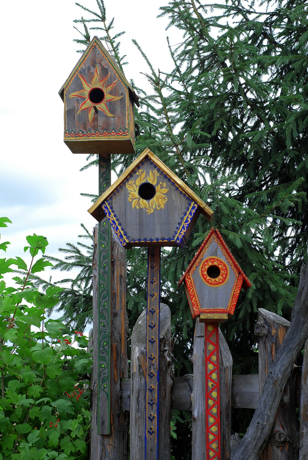 a group of colorful signs