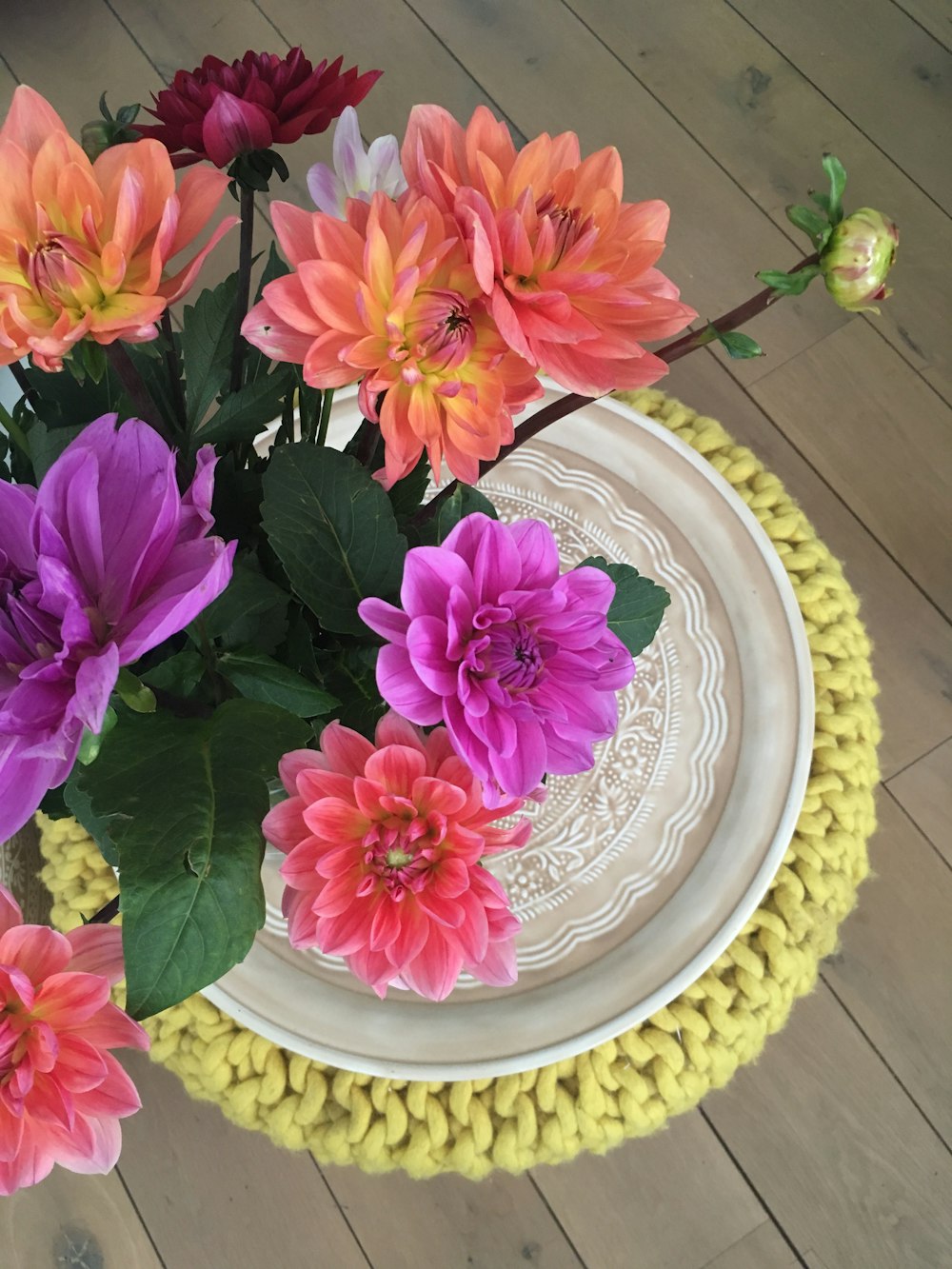 a bowl of flowers