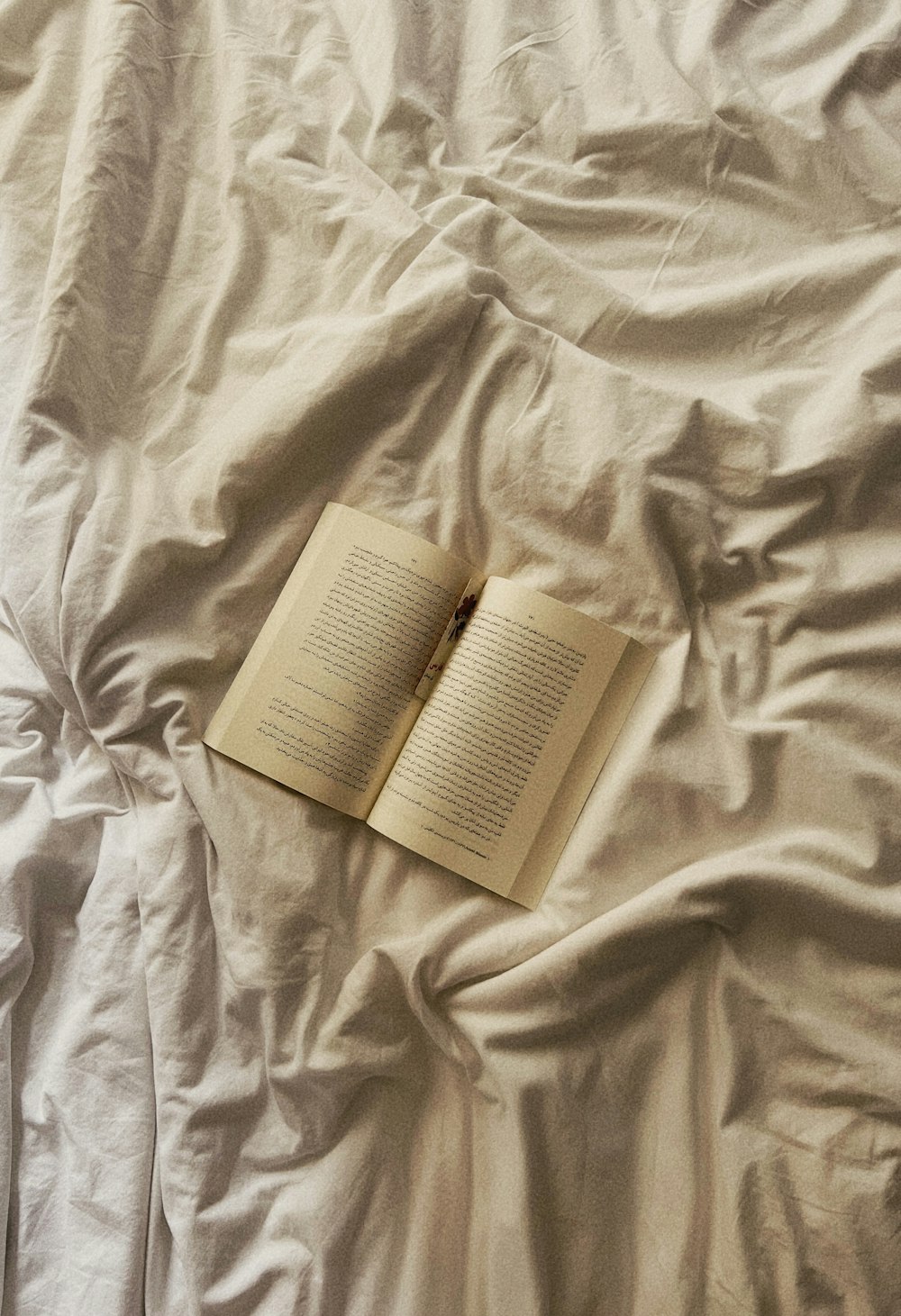 a book on a bed