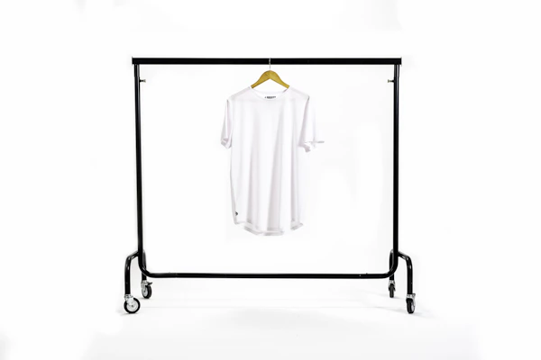 A vibrant personalized graphic tee displayed on a wooden hanger against a clean, light-colored background.