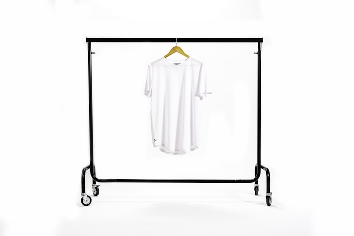 Minimalist modern t-shirt on white background