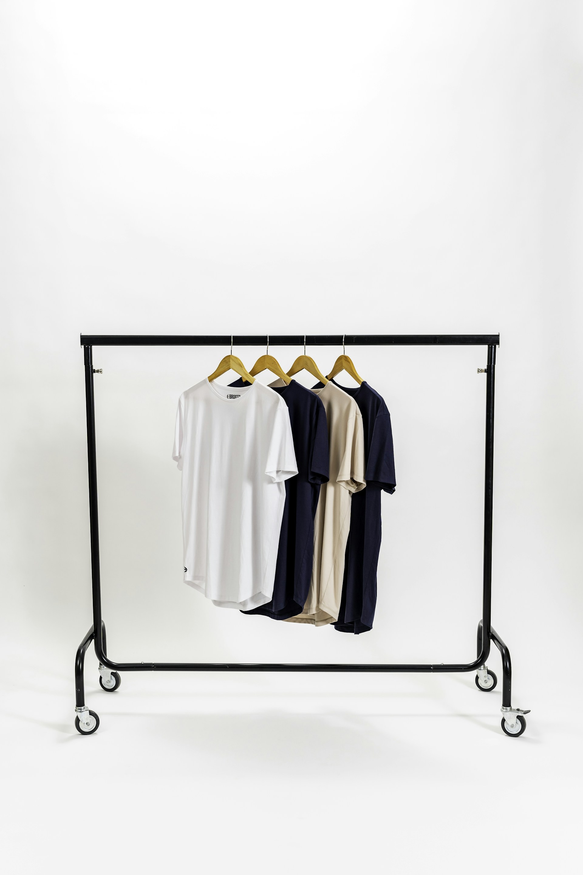 a rack with clothes on it