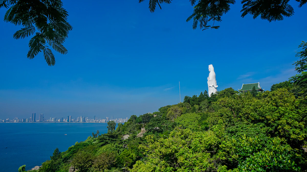 Linh Ung Pagoda Lady Buddha Statue overlooking Da Nang Bay