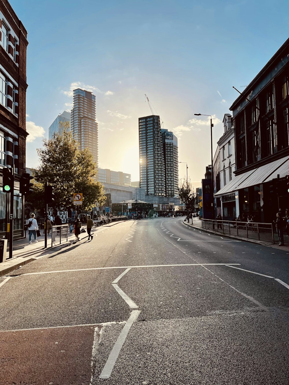 a street with buildings on either side