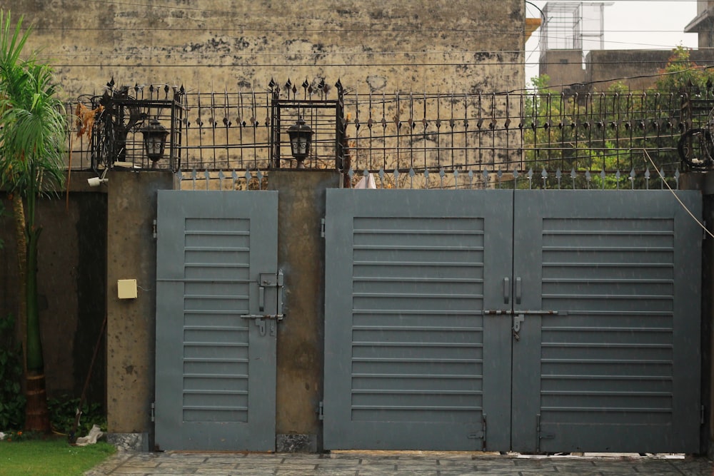 a gated entrance to a building