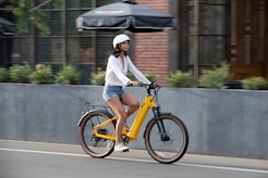 a person riding a bicycle