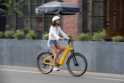 a person riding a bicycle