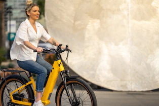 a person riding a bicycle