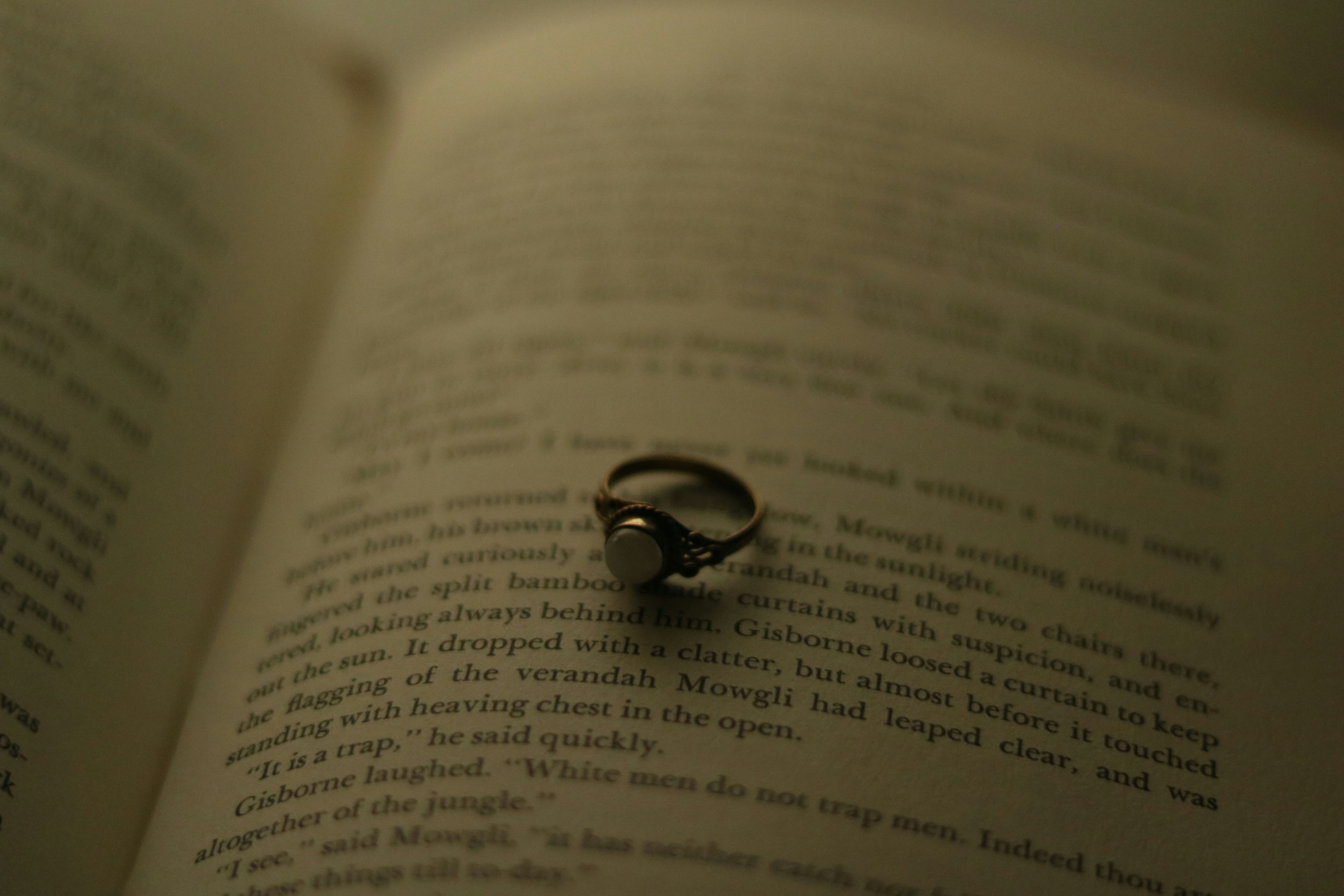 a ring on a book