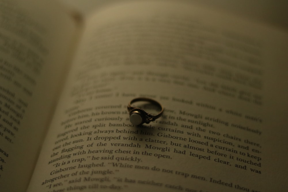 a ring on a book
