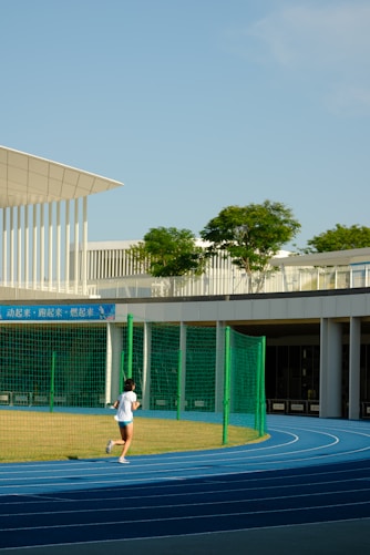 a person running on a track