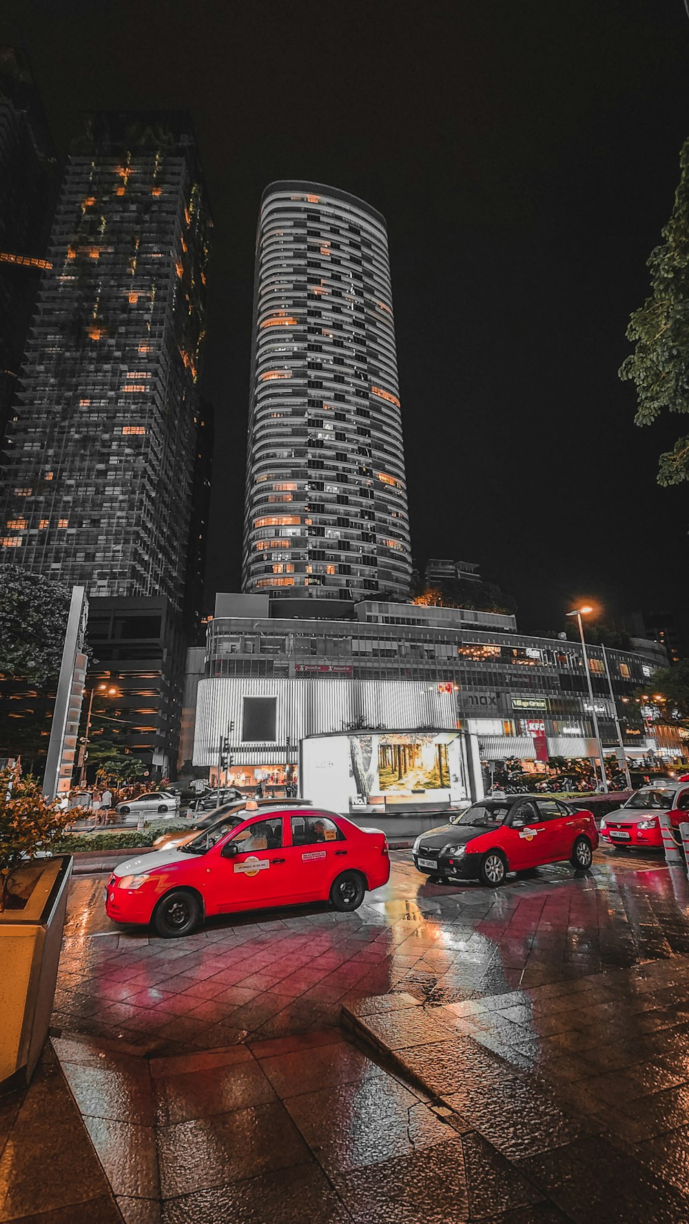 cars parked in front of a building