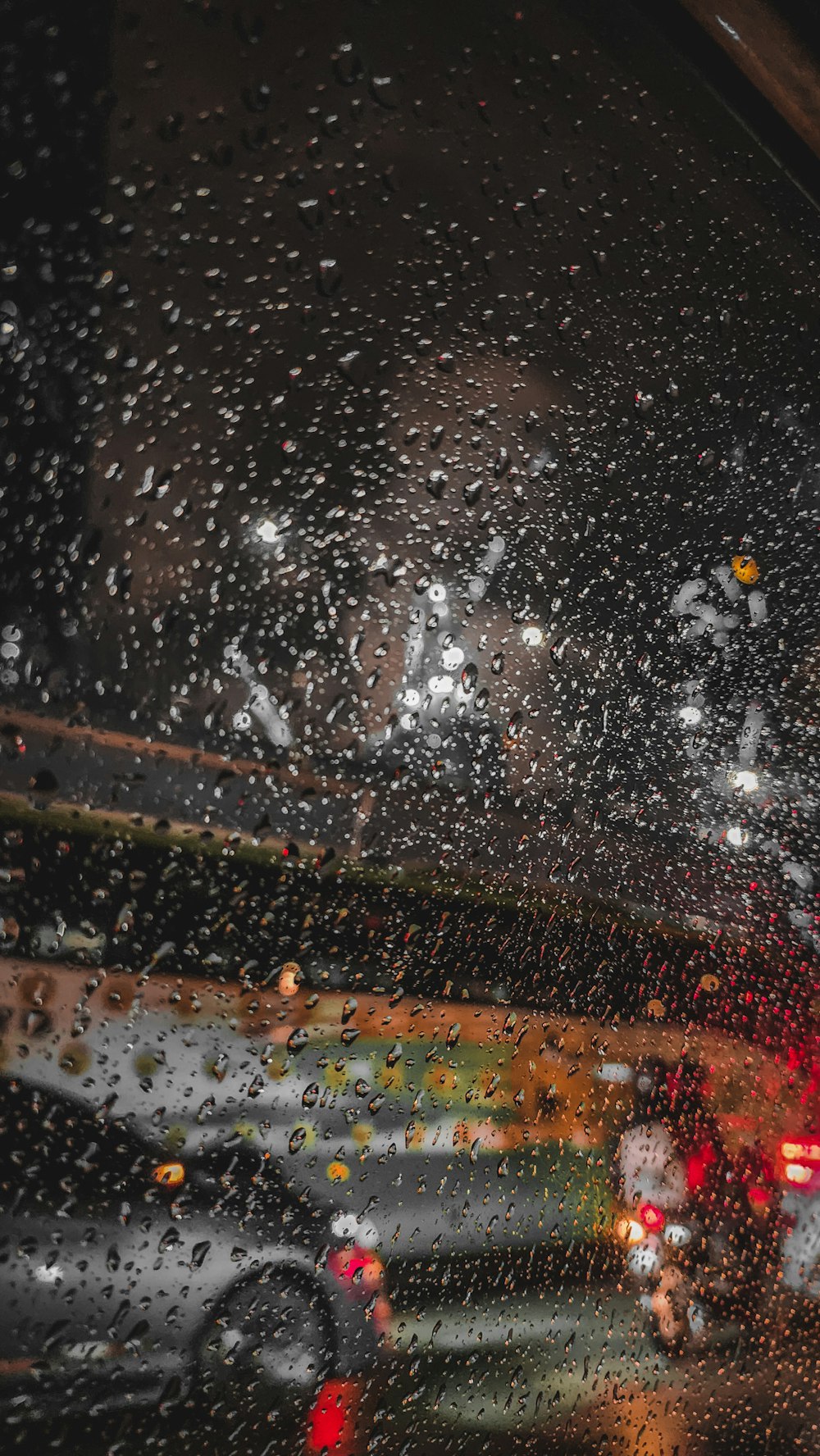 a window with rain on it