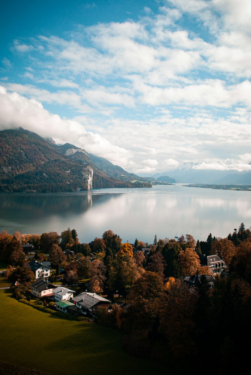 a town by a lake