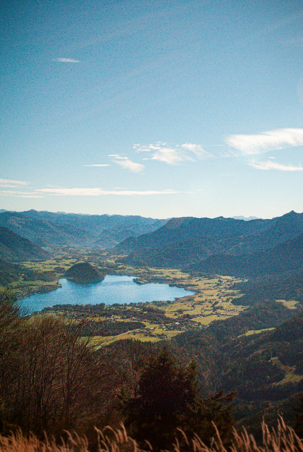 a lake surrounded by mountains