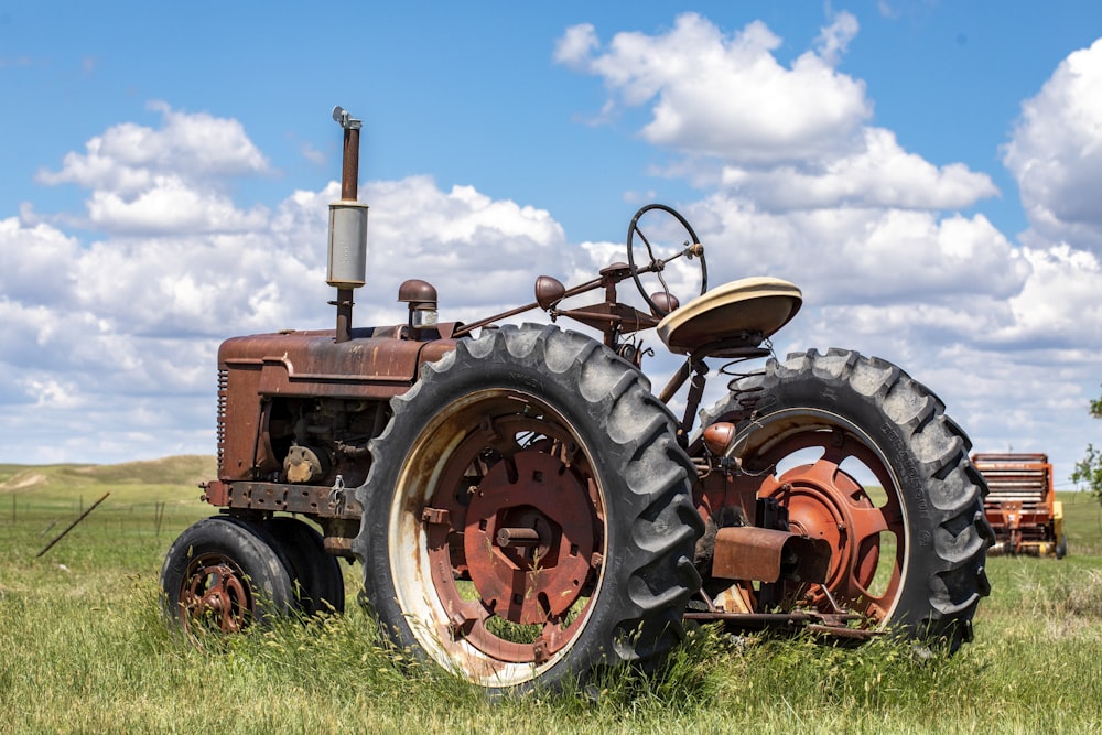 a tractor in a field