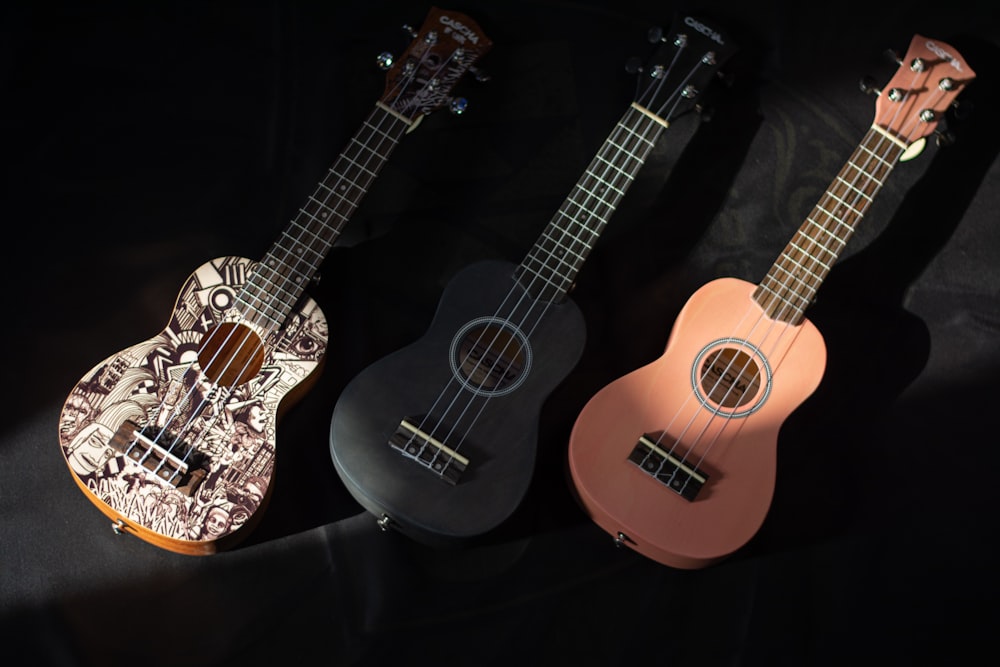 a group of guitars