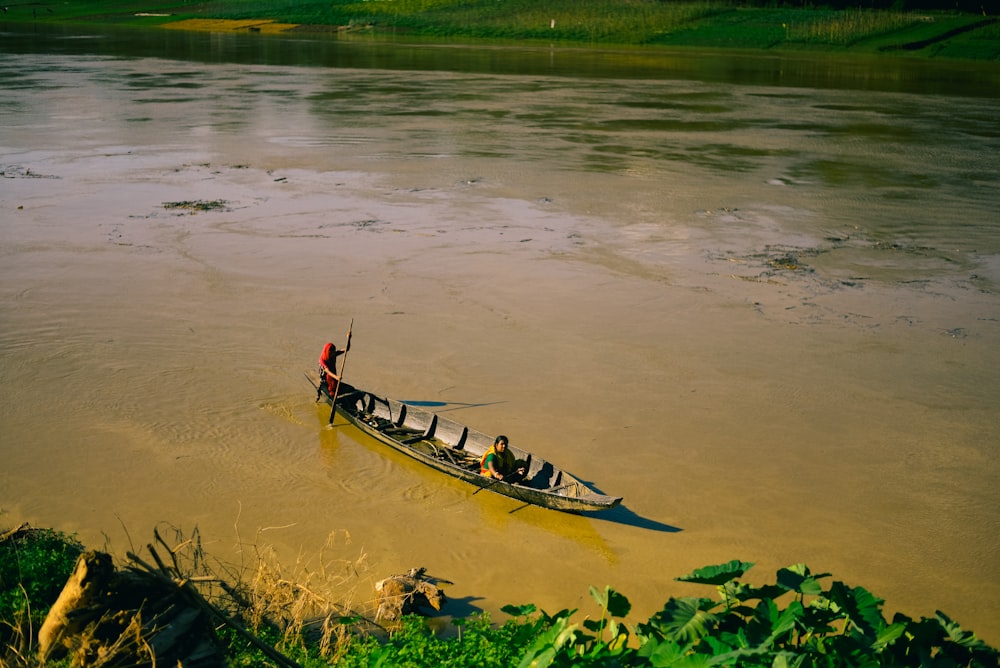 a boat is moving through the water