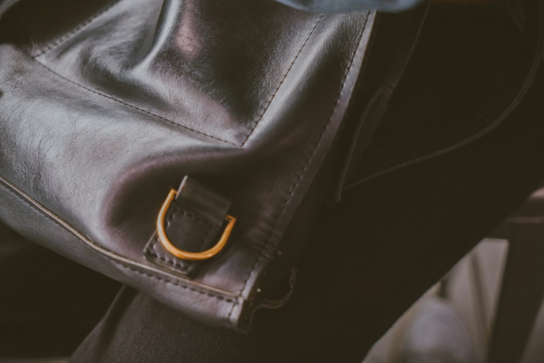 leather handbag closeup