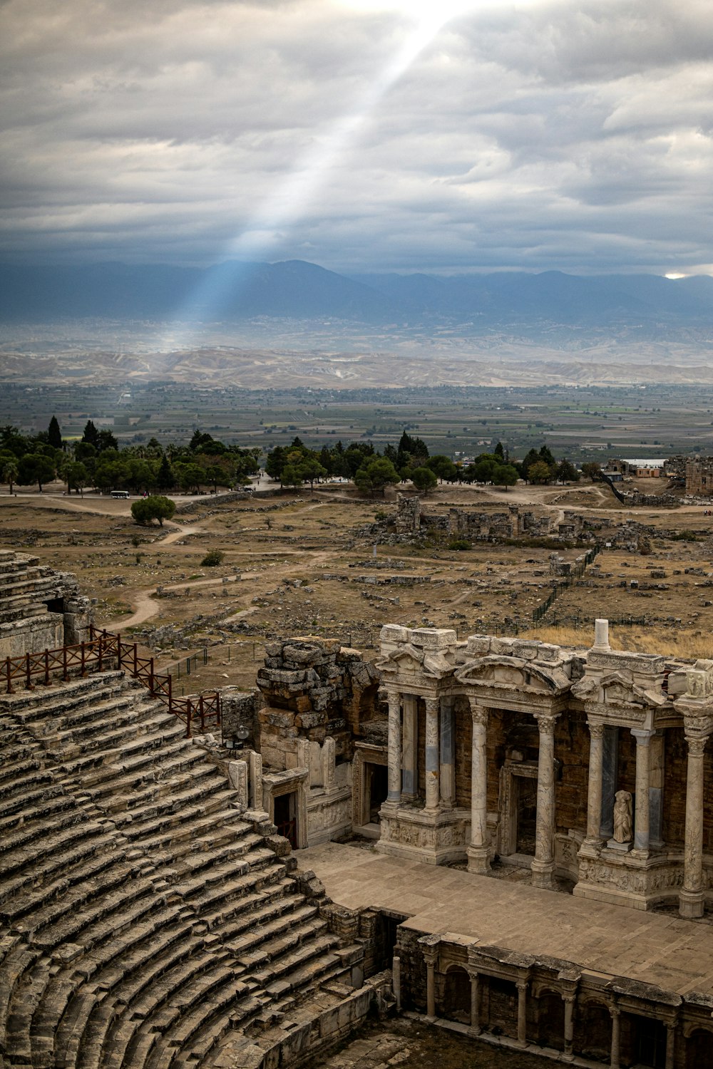 an ancient building with columns