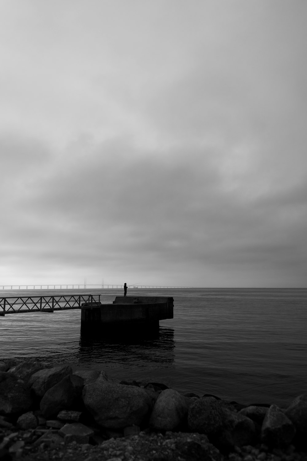 a person standing on a dock