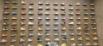Display of stylish Jordan sneakers arranged as decorative items.