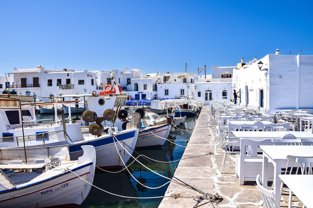 boats docked at a pier