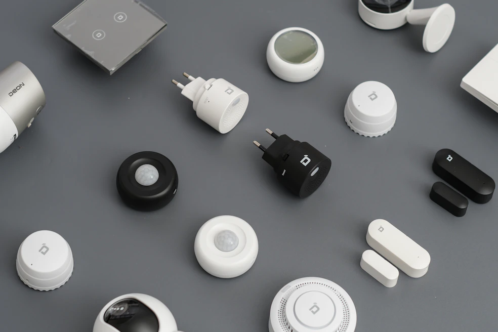 Close-up of smart home technology integrated into a new construction