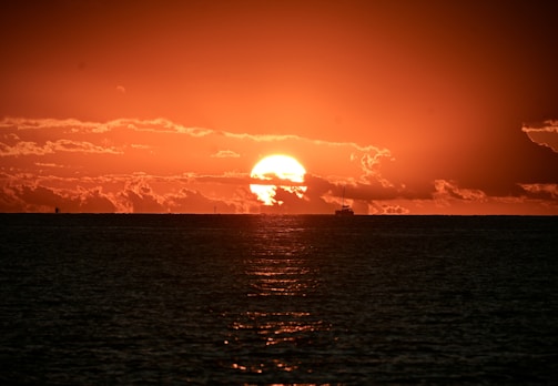 A breathtaking sunset view from a yacht.