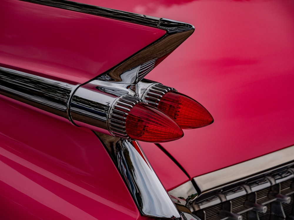 a close up of a car's headlight