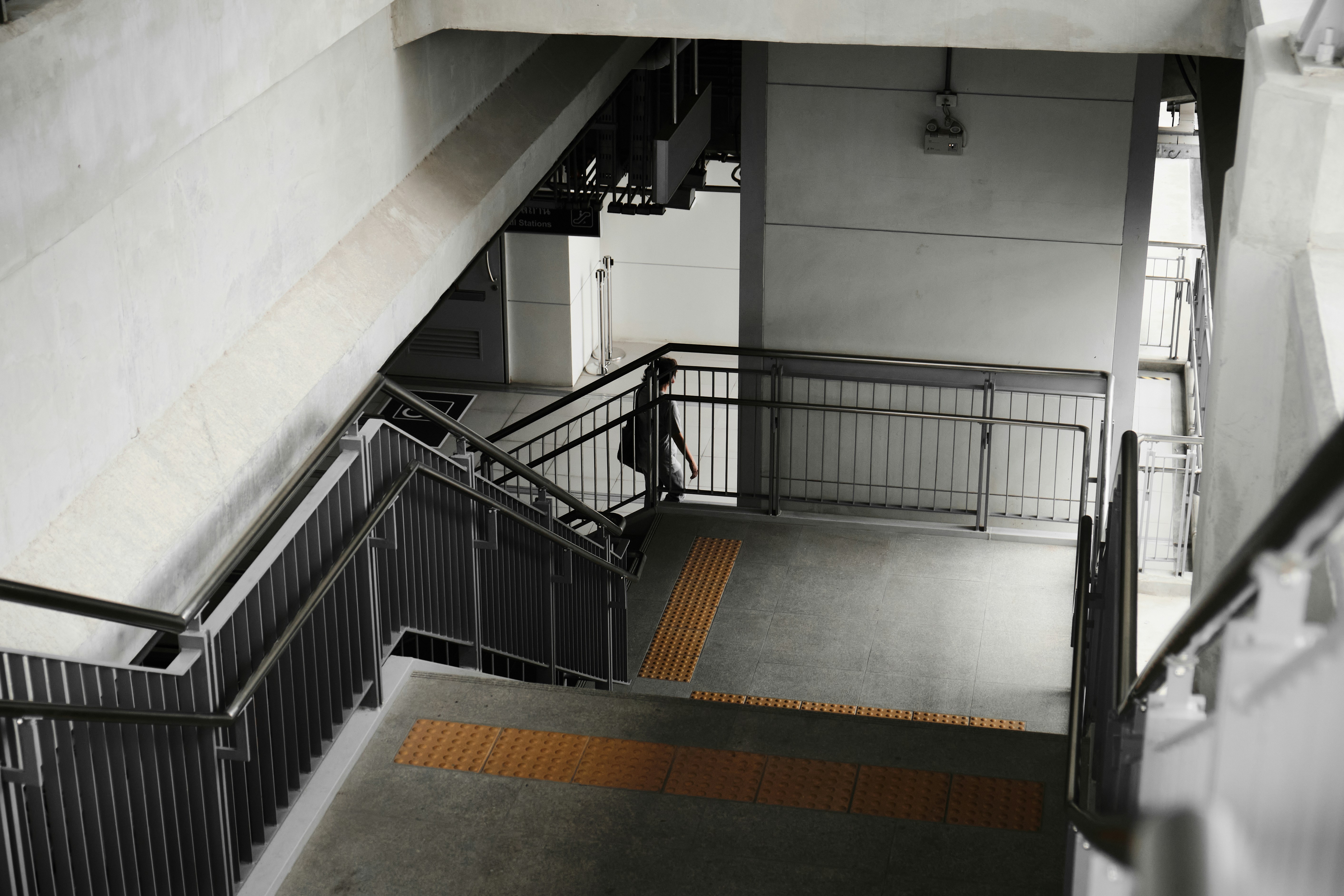 a staircase in a building