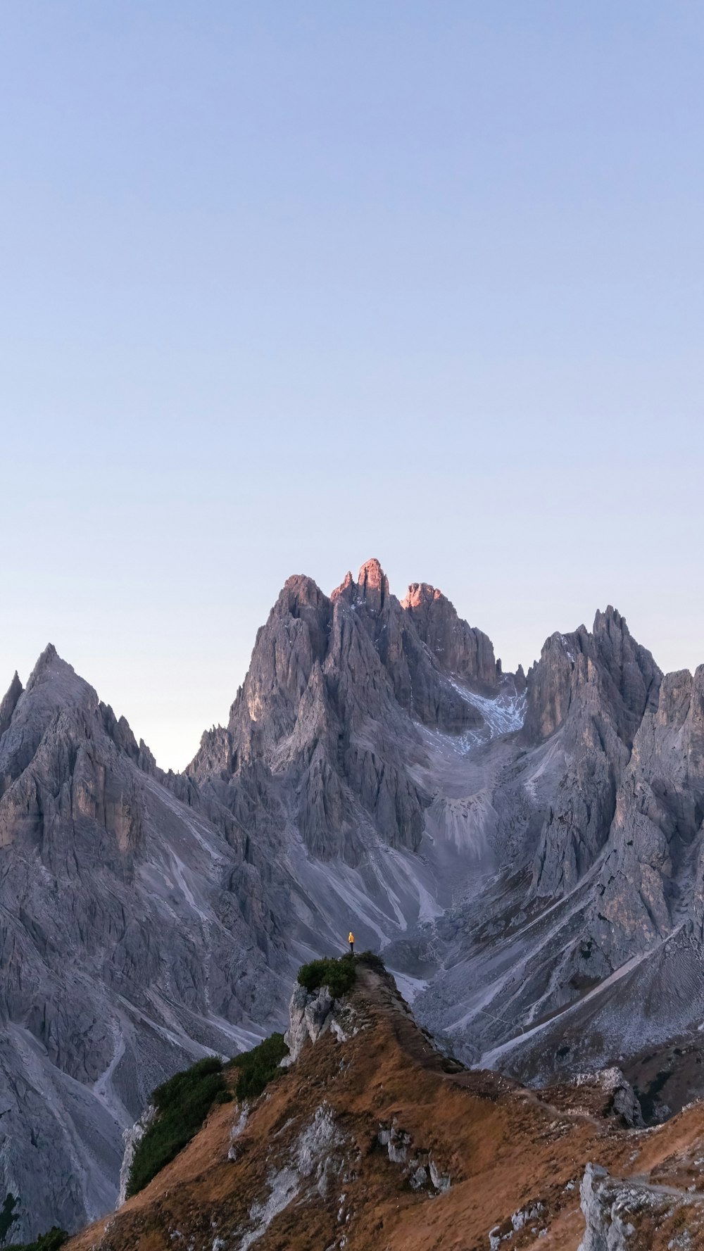 a mountain with snow