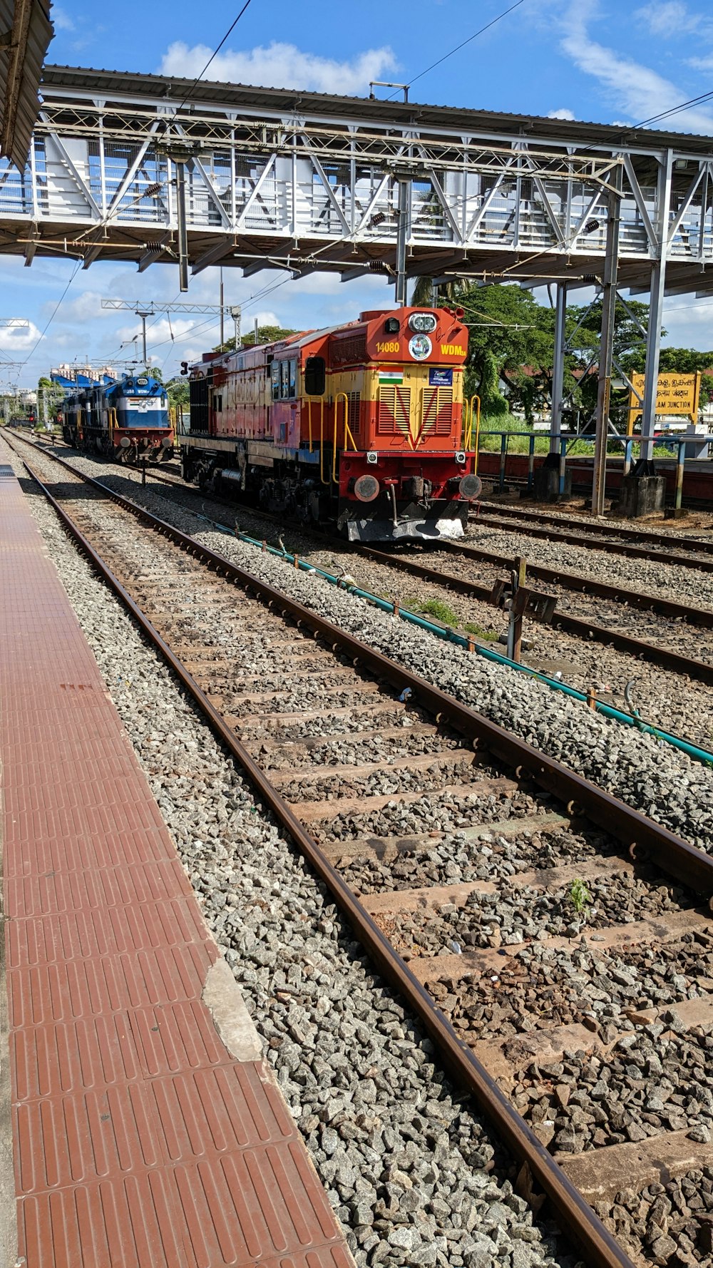 a train on the railway tracks