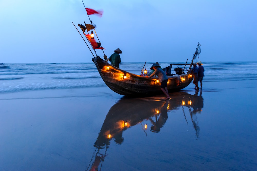 a boat with people on it