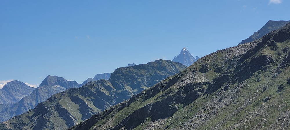 a mountain with a valley below