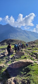 a group of people hiking