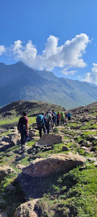 a group of people hiking