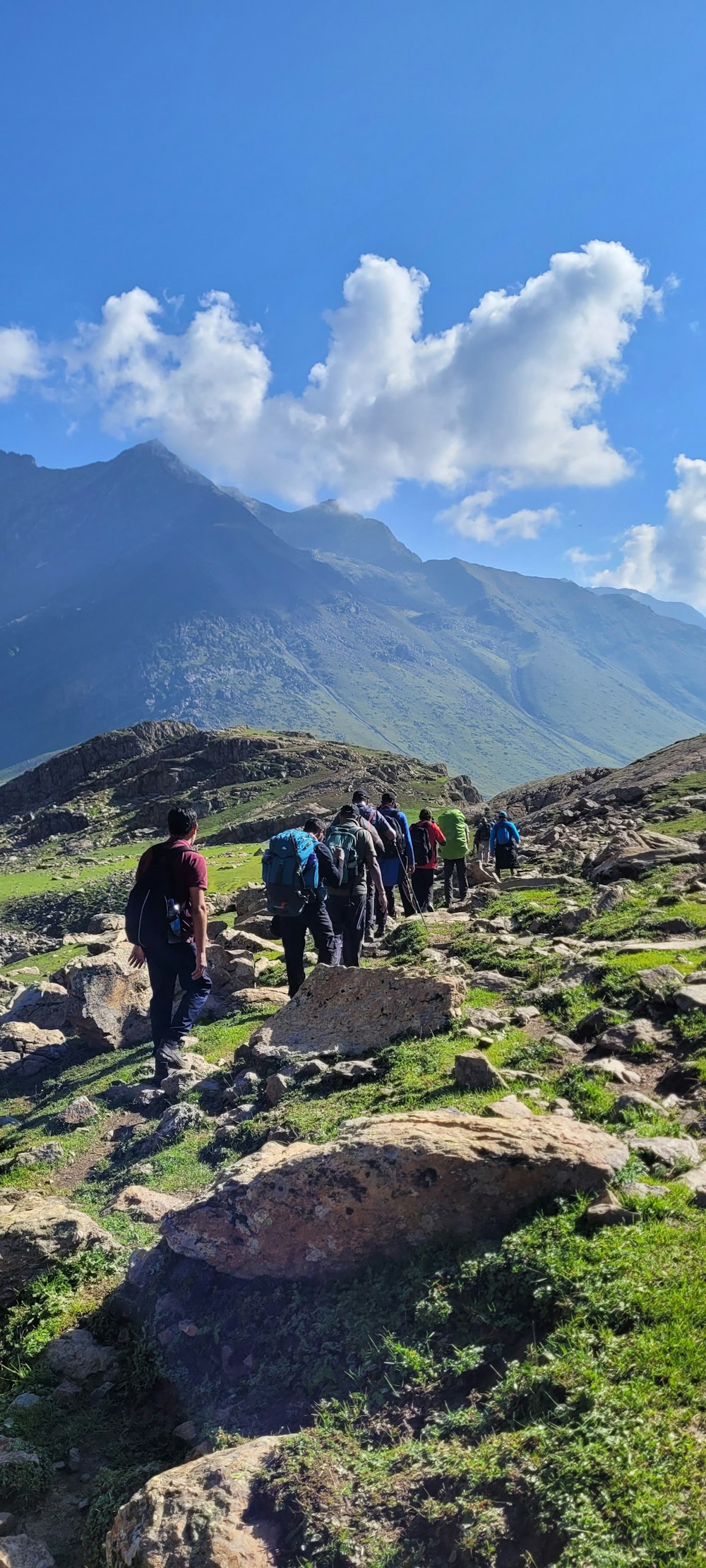 a group of people hiking