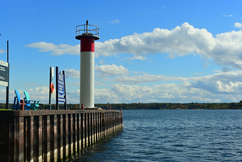 a lighthouse on a pier