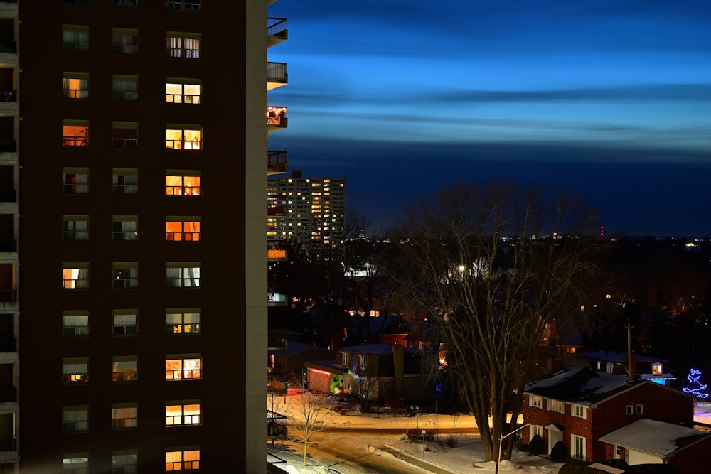 a city landscape at night