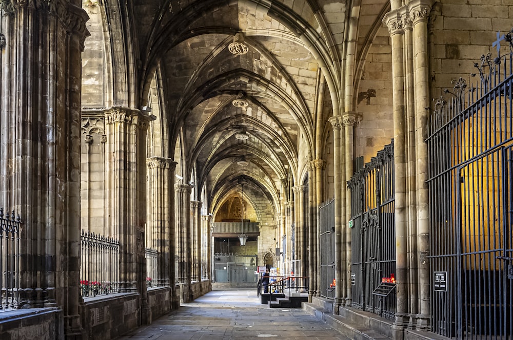 a large stone building with many arches