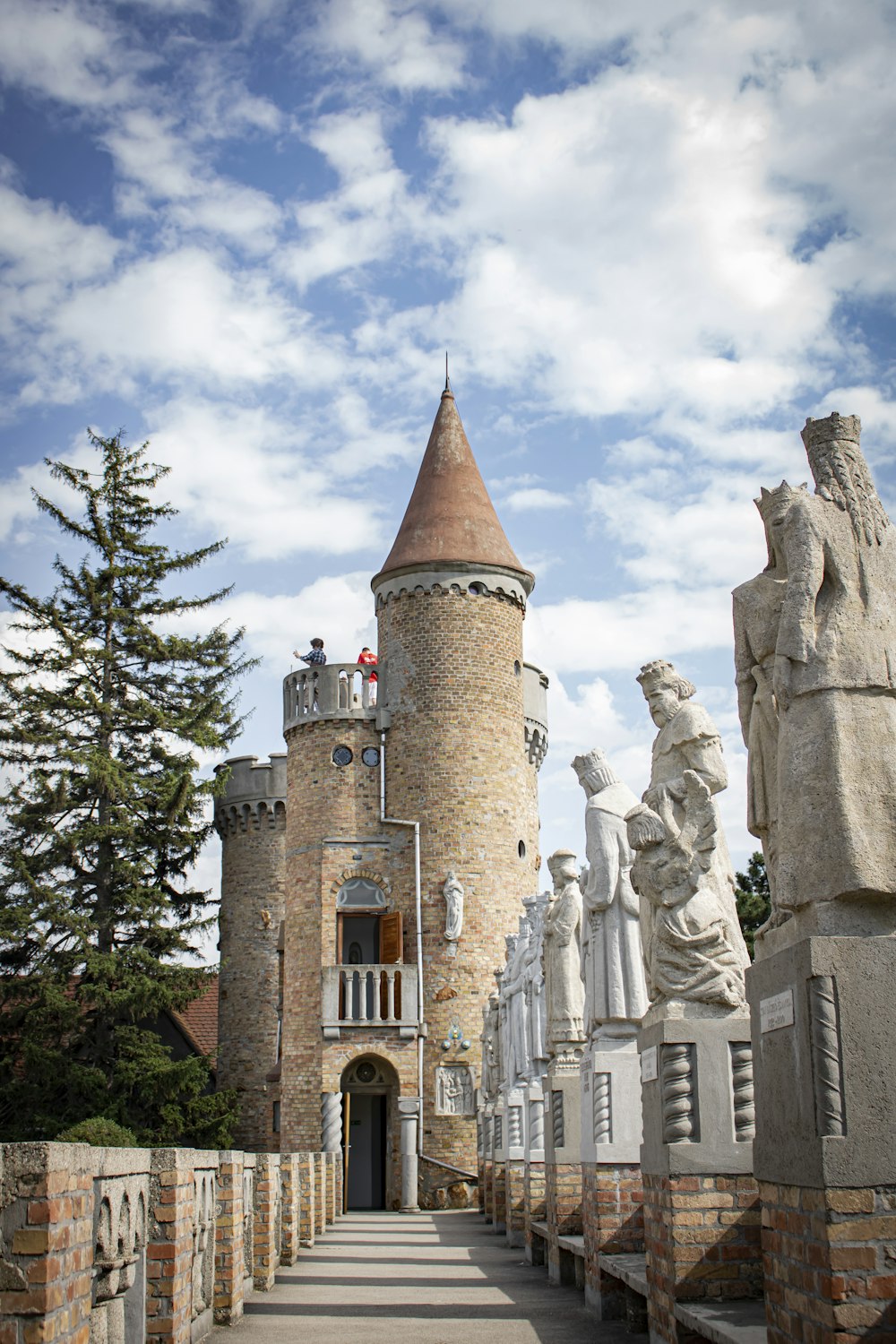 a stone castle with a tower