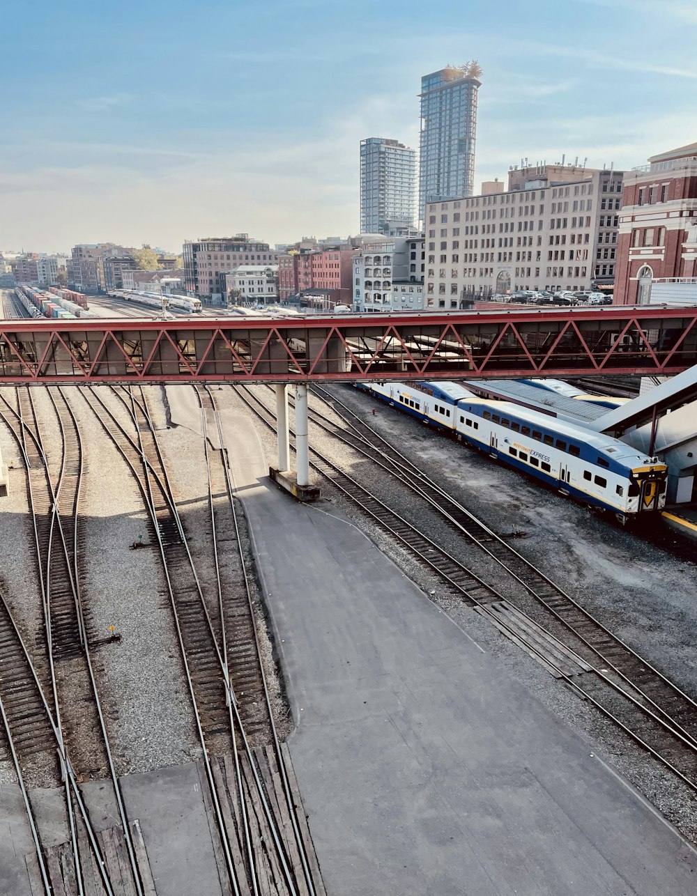 a train on the railway tracks