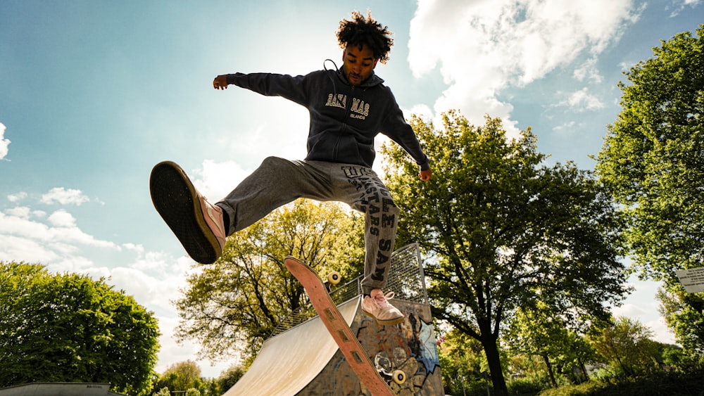 a man jumping on a skateboard