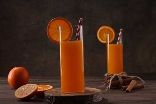 a glass of orange juice