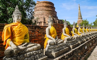 a group of statues