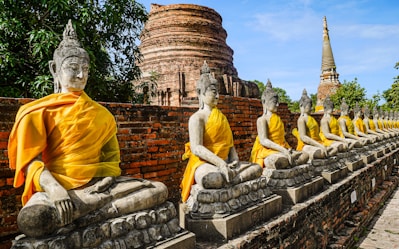 a group of statues